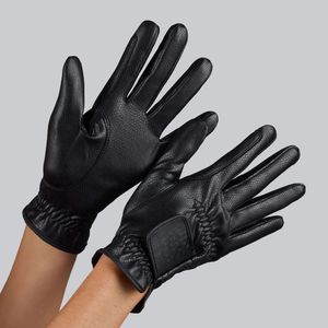 Gants d'équitation en cuir pour femmes, gants de performance pour l'équitation, couleur unie élégante avec passepoil contrastant, avec option OEM - Product Image 3