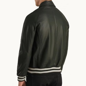 Veste universitaire premium pour homme, manteau de baseball personnalisé, mélange de laine, manches en cuir, service d'échantillons OEM ODM - Product Image 1