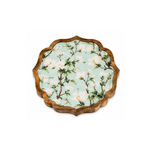 Bandeja de Almacenamiento de Madera con Diseño Floral, Borde Tallado, Acabado Barnizado, Diseño Moderno y Lujoso, Multifuncional, Apta para Lavavajillas, para Cocina - Product Image 6