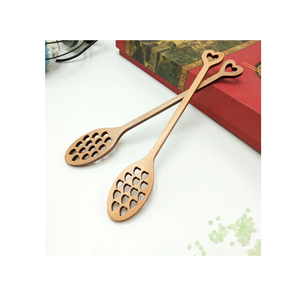 Cuchara de madera para servir, diseño de cabezales múltiples rodantes, para cuidado corporal, cuchara de miel natural, tarro de miel, ecológica, chapada en oro rosa, larga - Product Image 6