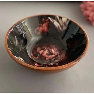 Bol à salade personnalisé avec logo, poli, écologique, exportateur indien, bol à collation de luxe fait main en bois d'acacia, imprimé émaillé - Product Image 5