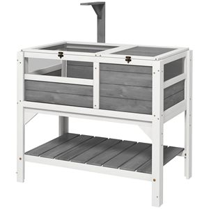 Terrario per Tartarughe Grigio Chiaro con Protezione dalle Intemperie e Ripiano Portaoggetti, Accessorio Regalo per Interni - Product Image 1