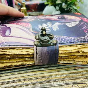 Diario de Cuero con Diseño de Calavera, Impresión Vintage Hecha a Mano, Encuadernado Térmico, Cuaderno de Escritura, Regalo Personalizado Único para Hombres y Mujeres - Product Image 3