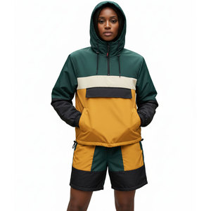 <b>Wind</b> <b>Breaker</b> Sets Windproof Men Polyester Nylon Windbreaker Short Tracksuit Zipper Jackets and Shorts Two Piece Set - Product Image 4
