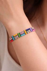 <b>Cute</b> Heart Beaded <b>Bracelet</b> For Daily Wear Party & Gifting Adjustable Custom Multi Handwoven Wristband Handwoven Fashion Jewelry - Product Image 2