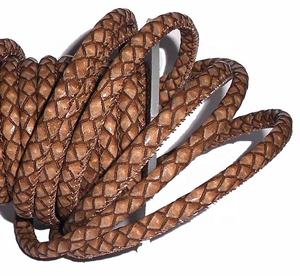 Cordón de Cuero Trenzado con Acabado Metálico de 6mm y 4 Hilos, Color Lila, para Manualidades y Joyería, Disponible al por Mayor - Product Image 3