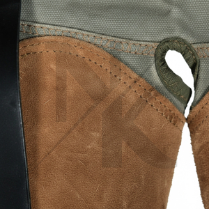 Delantal de trabajo industrial de cuero genuino duradero de alta calidad, reutilizable, resistente al calor, para forja, con protección para los muslos - Product Image 5