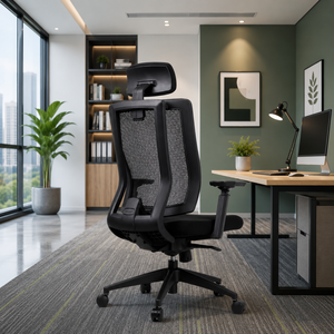 Fauteuil de bureau ergonomique KINSHA 3D réglable avec fonction de levage, en tissu, avec accoudoirs, pour la maison, le bureau et un usage commercial - Product Image 1