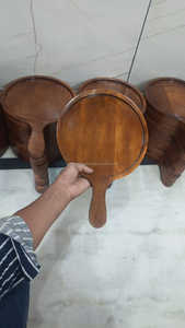 Batte à pizza ronde en bois de haute qualité de 10 pouces de diamètre avec poignée de 5 pouces Outils à pizza en bois de manguier de meilleure qualité Vallet bon marché - Product Image 4