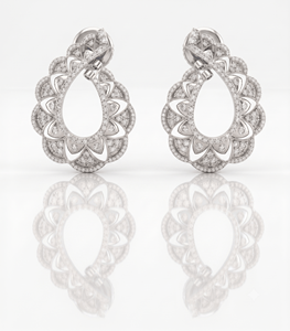 Boucles d'oreilles en spirale infinie avec diamants ronds pour femmes, bijoux de mariage de luxe, diamants naturels et de laboratoire - Product Image 2