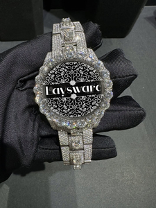 Reloj de Lujo con Diamantes Completos VVS Moissanite, Estilo Hip Hop, Redondo, Clásico, en Oro Rosa, Reloj Mecánico para Hombre - Product Image 1