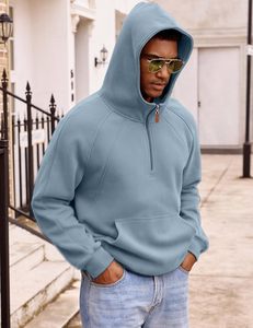 ie Comfy Fleece |   Mélange de polaire doux, col zippé, manches raglan, design à empiècements et coutures, poche kangourou, coupe décontractée, automne-hiver - Product Image 4