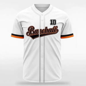 Camiseta de Béisbol Blanca Personalizada para Hombre, Manga Corta, Impresión Sublimada con Nombre y Número 10, Camiseta Deportiva Transpirable de Poliéster - Product Image 1