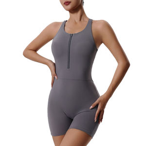 Conjunto de yoga ligero de cintura alta cruzada para mujer con cremallera, transpirable, sin costuras, de manga larga, para correr, fitness, ropa deportiva y sujetador deportivo. - Product Image 6