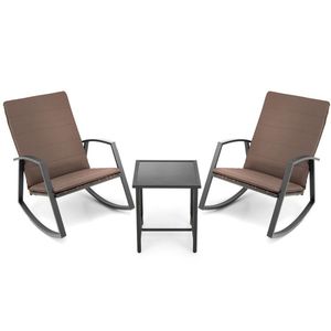 Set di 3 Pezzi di Mobili a Dondolo in Rattan per Patio - Product Image 1