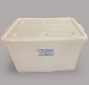 Boîte de rangement en plastique PP grande capacité avec couvercle et roulettes, boîte de rangement en plastique multifonctionnelle imperméable - Product Image 1