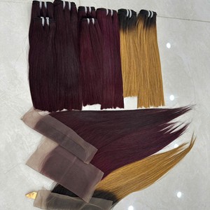 Extensiones de Cabello Humano Remy Vietnamita Natural SDD, Súper Doble Trama, con Mechas Piano y Mechones Liso Extremo, Material Virgen - Product Image 2