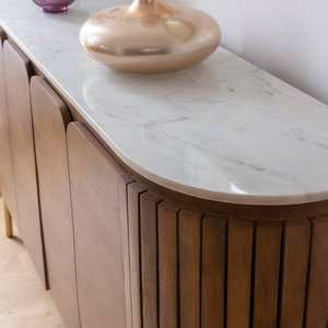 Buffet Vandana Stellar Elara en bois de manguier et marbre de Sienne - Product Image 4