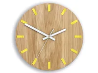 Jam Dinding Kayu Modern Premium Buatan Tangan dengan Mesin Quartz dan Tampilan Jarum, Tenaga Baterai, Hiasan Ruang Tamu yang Senyap