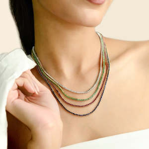 18K Gold 9.46 Ct Deep Blue Sapphire <b>Statement</b> <b>Necklace</b> with Pearl Accent - Product Image 6