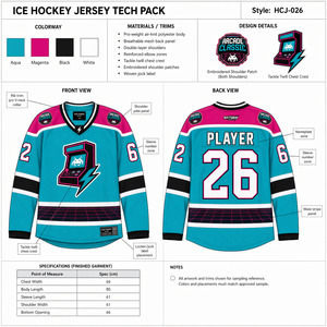 Maillot de hockey sur glace rétro années 80 pour homme, respirant, col en V, style néon synthwave, chemise de joueur de hockey, uniforme d'équipe sublimé et brodé - Product Image 6
