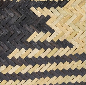 Cesta de Almacenamiento Rectangular de Bambú Natural con Patrón de Chevron Negro, Estilo Nórdico, Organizador Multiusos - Product Image 5