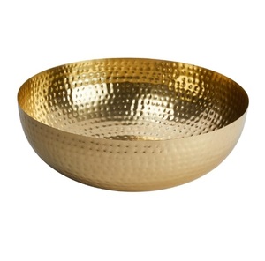 Cuenco decorativo de acero inoxidable con diseño martillado para mesa de comedor, frutero decorativo de metal para uso en el hogar, hoteles y restaurantes. - Product Image 1