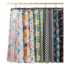Floral Printed Wide Leg Women Trousers Casual Loose Elastic Waist Summer Beach Pants Breathable Cotton Rayon Blend Trouser - Product Image 5