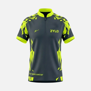 Camiseta de Dárdos Personalizada para Hombre, Antibacteriana, Ecológica, con Cierre de Cremallera de un Cuarto, Ligera, Transpirable, Estampada, de Poliéster - Product Image 3