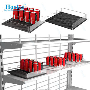 Plastic and Metal Beverage Display Rack with Gravity <b>Shelf</b> Roller Can Organizer Pusher for Refrigerator - Product Image 3