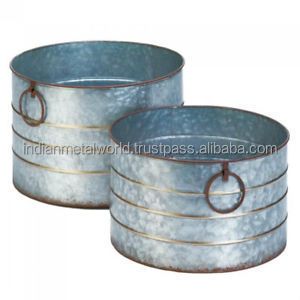 Pots de fleurs en fer galvanisé, enceintes et rabotteuse, pour décor de maison et de jardin, planteuses bon marché, vente en gros - Product Image 4