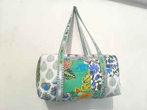 Bolsa de Viaje Acolchada de Algodón Hecha a Mano en India 2026, Cómoda, Informal, para Mujer, con Cierre, para Fin de Semana, Compras, de Gran Capacidad - Product Image 3