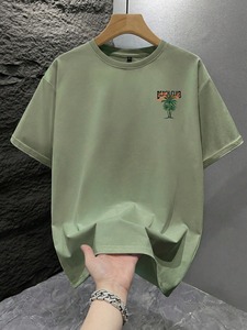 Vêtements pour hommes en coton 100% à manches courtes, style streetwear, grande taille, personnalisables avec logo OEM, marque privée, tricotés, décontractés pour l'été - Product Image 3