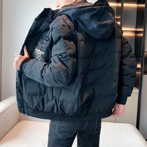 Veste d'extérieur homme hiver 2026 tendance, en coton imperméable réversible, col montant épais, chaud, avec revêtement en mélange de laine, grandes tailles - Product Image 4