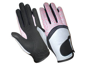 Guante de equitación de calidad premium, cuero sintético Amara, protege contra quemaduras por cuerda, correa de velcro ajustable en la muñeca. - Product Image 5