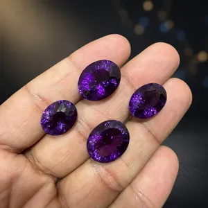 Ametista Púrpura Natural de Primera Calidad con Corte Cóncavo/Láser, Formas Mixtas Sueltas al por Mayor, Gemas Facetadas para Fabricación de Joyería - Product Image 3