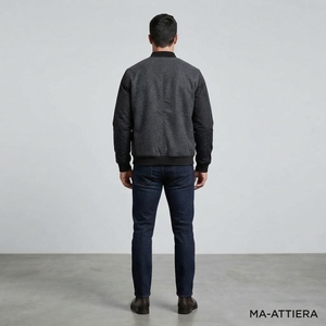 <b>Mens</b> Charcoal Black Bomber <b>Jacket</b> Streetwear <b>Mens</b> Winter <b>Jackets</b> Wholesale <b>Jacket</b> For <b>Men</b> <b>Casual</b> Fashion <b>Jacket</b> - Product Image 2