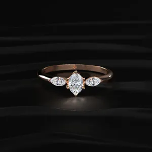 Oval Shape <b>Ring</b> With Marquise Side Stone With IGI Certified And D-E Color VVS-VS Clarity Clarity Buy Direct From <b>Indian</b> Supplier - Product Image 1