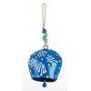 Decoración Navideña de Pared Metálica en Forma de Campana Azul con Cuentas, Estilo Rústico Hecho a Mano - Product Image 2