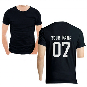 Camiseta verde personalizada para hombre con nombre y número 07 impreso en la parte posterior, manga corta, cuello redondo, ajuste informal tipo jersey - Product Image 2