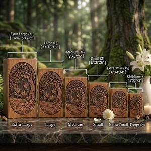 Tree of Life Wooden Cremation Urn for Human & Pet Ashes Engraved Rosewood <b>Memorial</b> <b>Box</b> American Style Eco-Friendly Durable - Product Image 5