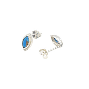 Top Quality Natural 2.5x5mm Marquise Cut Copper <b>Turquoise</b> Gemstone <b>Stud</b> <b>Earrings</b> in 925 Sterling Silver Wholesale Jewellery - Product Image 3