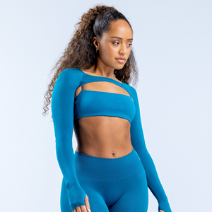 OEM <b>Women's</b> Cropped Shoulder <b>Shrug</b> Long Sleeve Open Front Slim Fit Stretch Knitted Casual Layering Top Polyester Spandex Apparel - Product Image 4