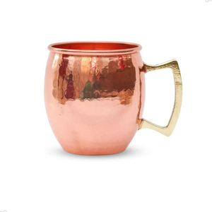 Top Quality Hammered Classic Pure Solid Copper Mule Mug Copper <b>Drinkware</b> With Brass Handle For Cocktails Beer And Home Bar Use - Product Image 1