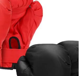Gants de boxe en cuir noir à doigts entiers avec lacets pour la poignée de la main, pour l'entraînement et le combat des adultes - Product Image 6
