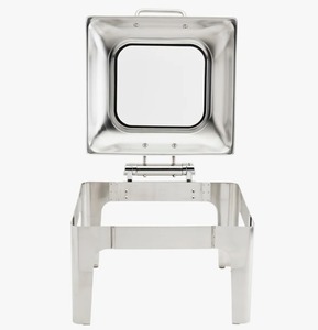 ชุดอุ่นอาหารบุฟเฟ่ต์แบบหรูหรา 2 ชิ้น ขนาดใหญ่ ทำจากสแตนเลสสีเงิน สำหรับงานจัดเลี้ยงและงานปาร์ตี้ ในราคาที่ดีที่สุด - Product Image 1