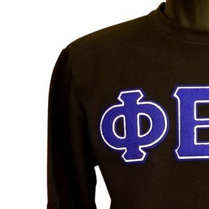 เสื้อคอกลมผ้าเชนิลล์สีดำ Phi Beta Sigma สำหรับผู้ชาย สวมใส่สบาย ผ้าคุณภาพพรีเมียม เสื้อผ้าสำหรับสมาคมพี่น้องชาวกรีก ชุดลำลอง - Product Image 4