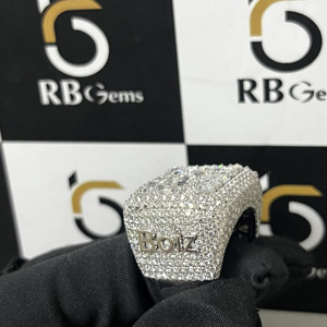 Anillo de Hip Hop Personalizado con Certificado IGI, Plata S925, Anillo de Diamantes para Hombre, Diamante Moissanita VVS, Corte Brillante Redondo, Joyería de Diamantes - Product Image 3
