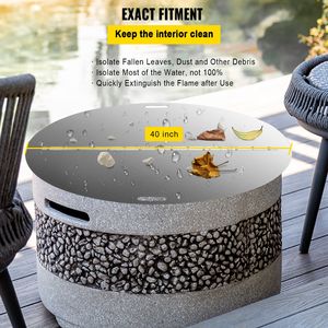 Brasero à gaz moderne pliable de 40 pouces avec couvercle anti-étincelles en acier inoxydable 430, écran anti-étincelles de 3 mm d'épaisseur - Product Image 4
