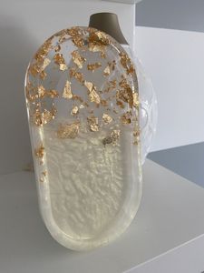 Classic Resin <b>Tray</b> with Golden Handle for Jewelry Candle <b>Makeup</b> Decorative Organizer Home Accessories Storage - Product Image 5